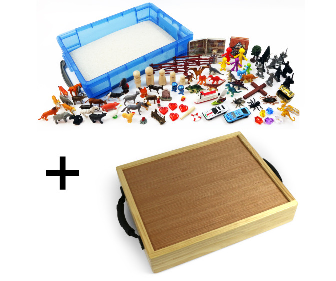 Basic Portable Sand Tray Starter Kit plus Portable Wooden Tray