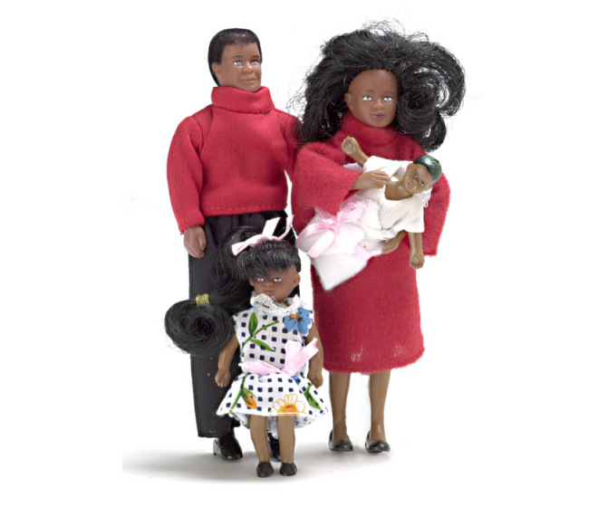 Vinyl Doll Family (4 Piece African American)