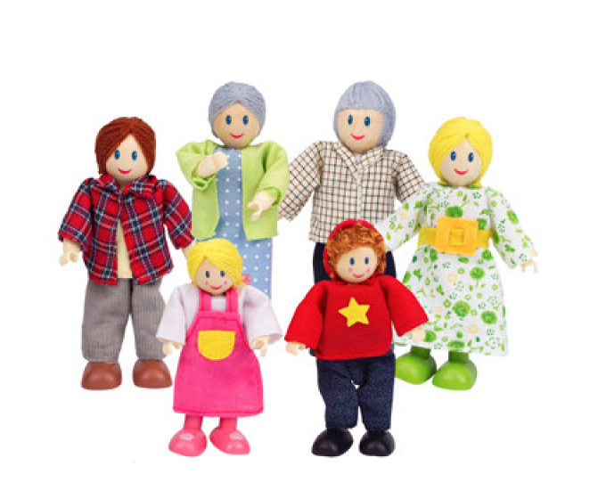 Caucasian Doll Family (6 Piece)