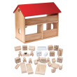 Solid Wood Dollhouse with Furniture
