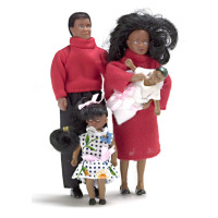 mixed race dollhouse family