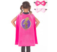 Deluxe Pink Superhero Cape & Mask