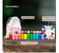 Feelings Rainbow Wooden Peg Dolls - Multicultural (set of 12)
