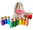 Feelings Rainbow Wooden Peg Dolls (set of 12)