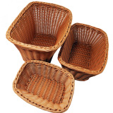 Plastic Woven Baskets - Rectangular - Set of 3